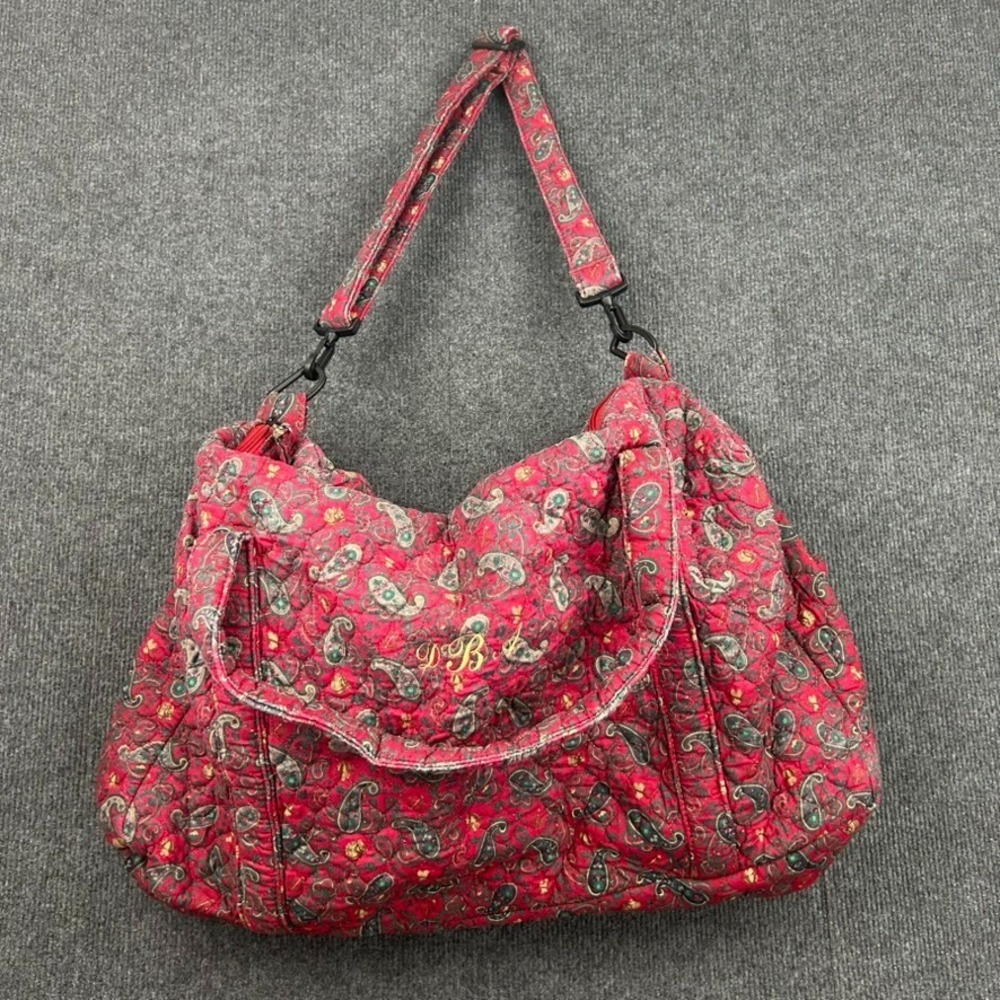 Paisley Quilted Duffle Bag Equestrian Western Preppy Large Red Blue Monogrammed